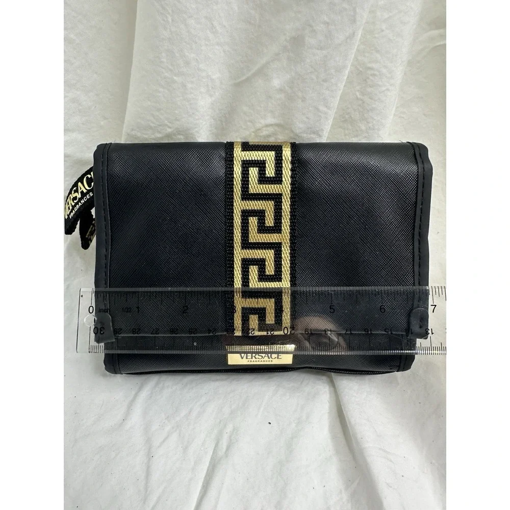 Versace Fragrances Clutch Black Gold Cosmetic Case Pouch
